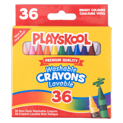 Playskool - Premium quality washable crayons, pack of 36