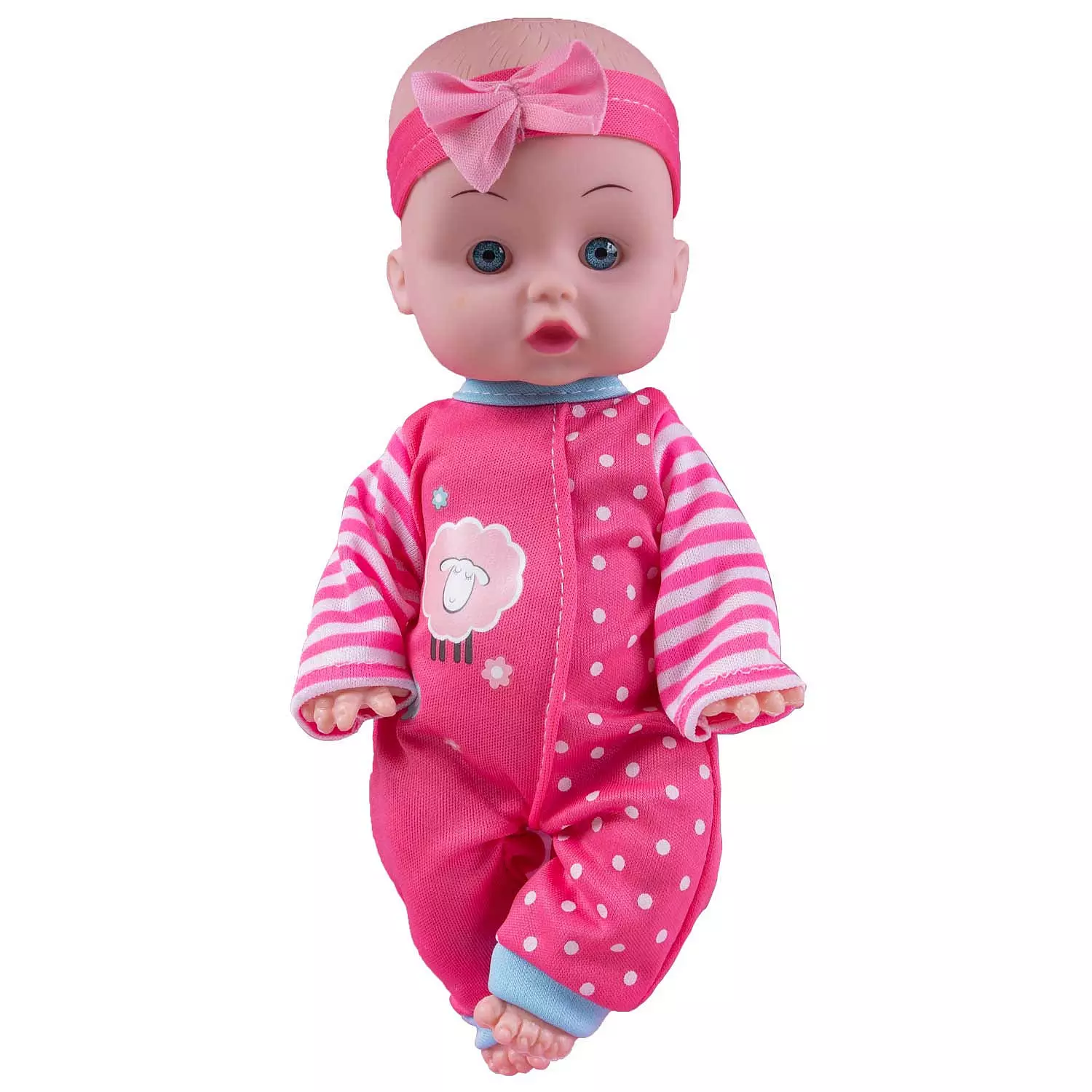 Poupée bébé aux vêtements roses - Hanna - Avec chapeau, bavoir