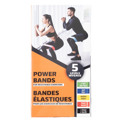 Power bands for resistance exercises, set of 5