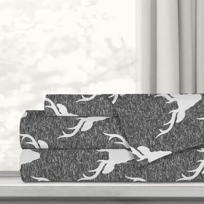 Premium ultra soft printed sheet set - Heathered Deer Shield