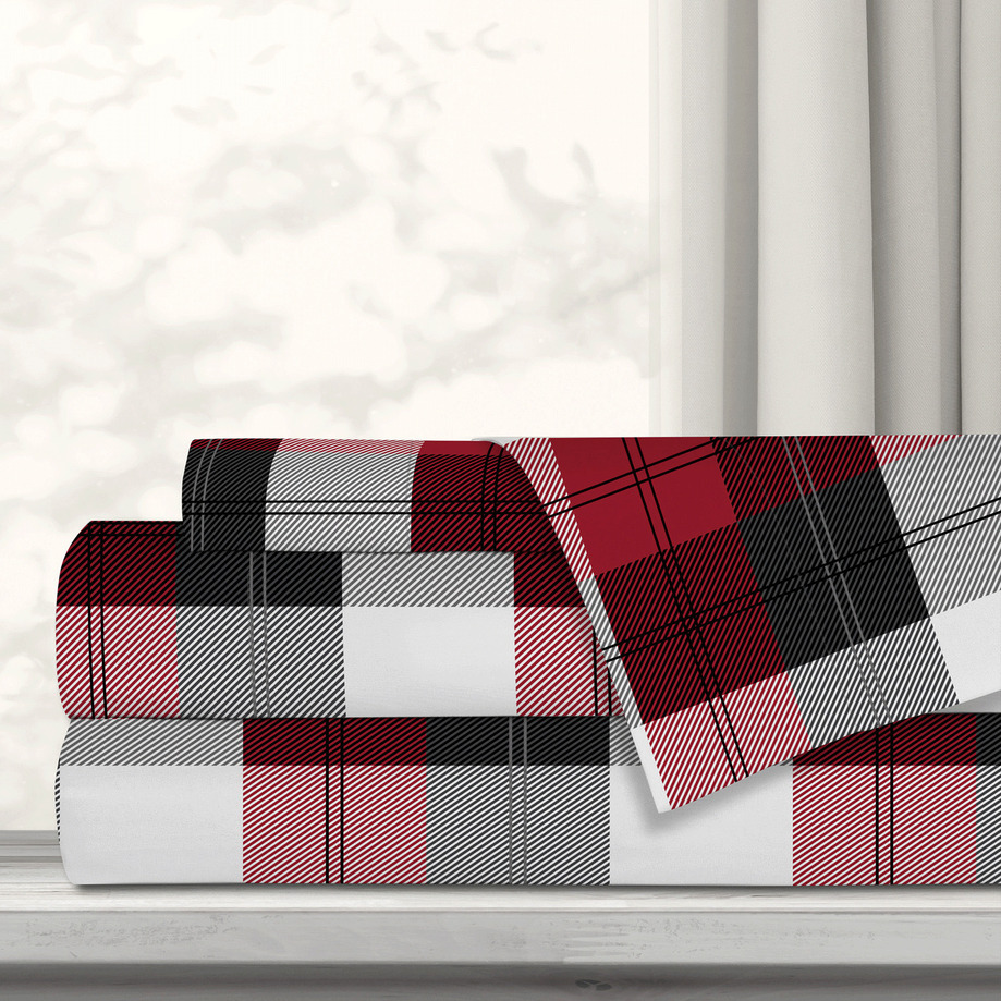 Premium ultra soft printed sheet set - Winter Plaid