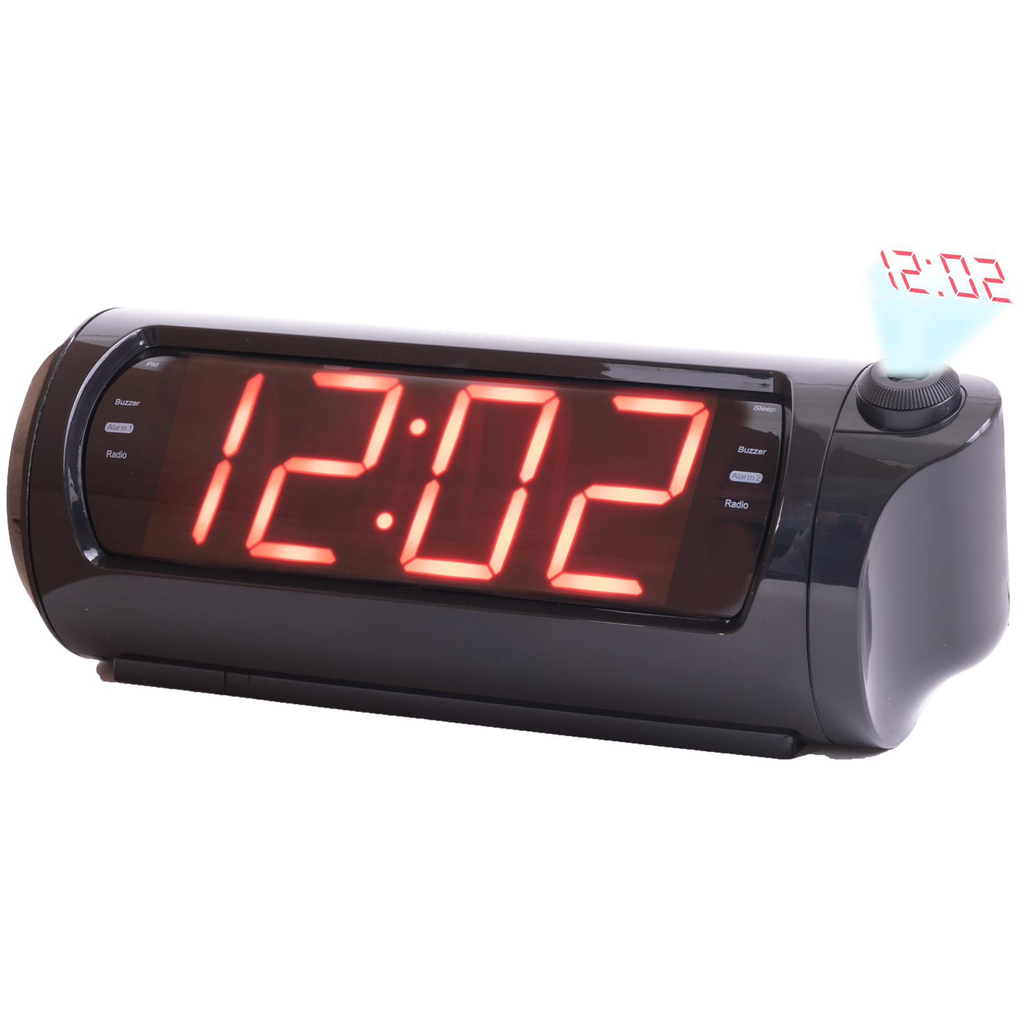 Proscan - Time projection dual alarm clock radio with USB charging ...