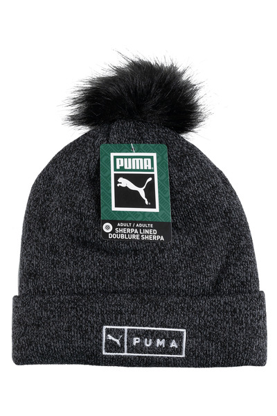 PUMA - Hughes sherpa lined faux pom beanie