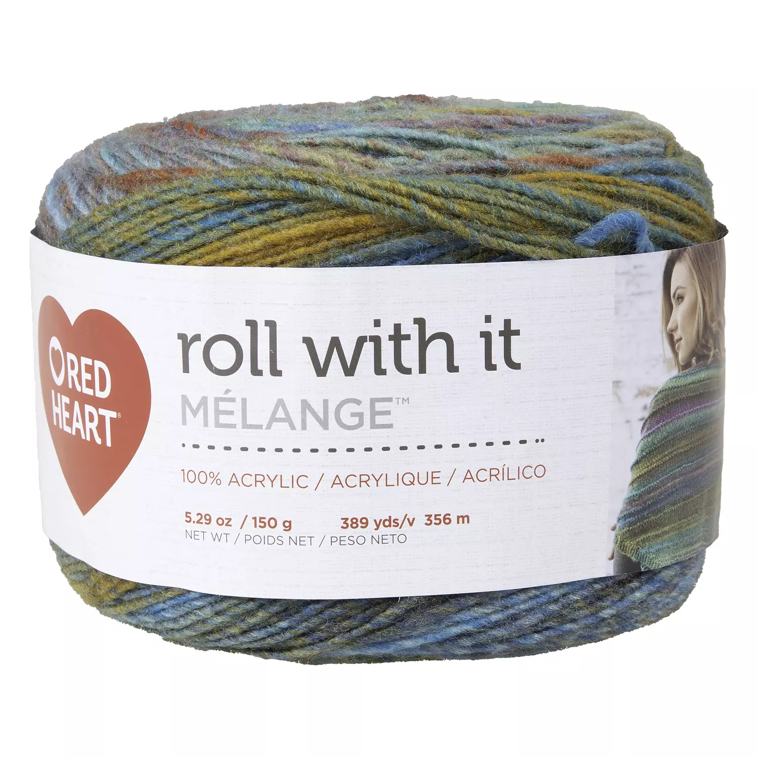 Red Heart Roll With It Mélange - Yarn, paparazzi. Colour: multi