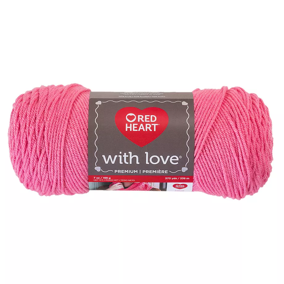Red Heart With Love - Yarn, bubble gum. Colour: pink