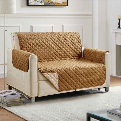 Reversible quilted loveseat protector