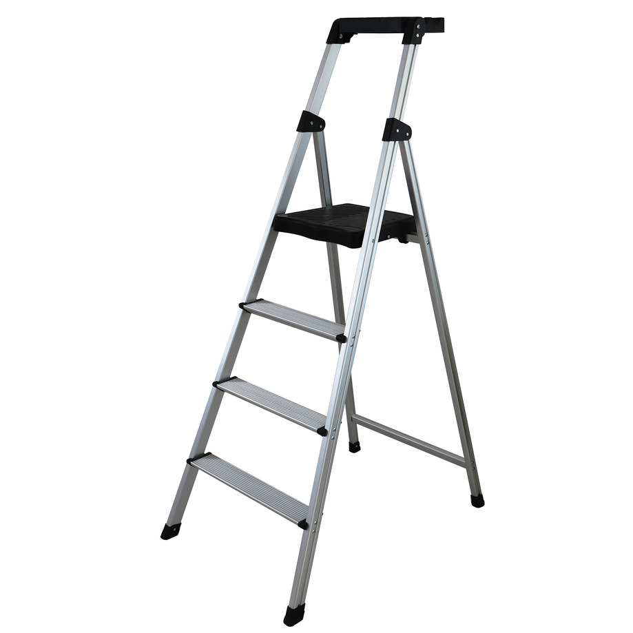 Rossy - 4-step metal ladder with tool box