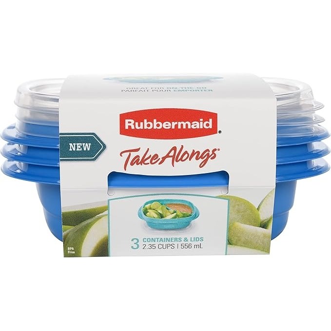 Rubbermaid - Contenants d'aliments avec couvercles, 669ml, paq. de 3