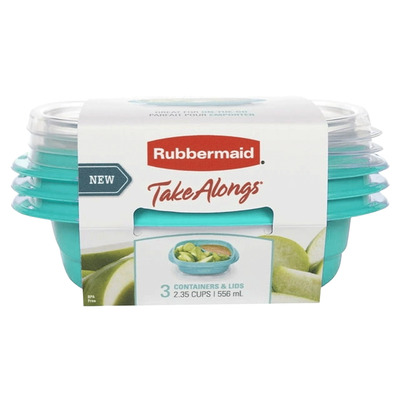 Rubbermaid - Food containers with lids, 2.9 cups, pk. of 3