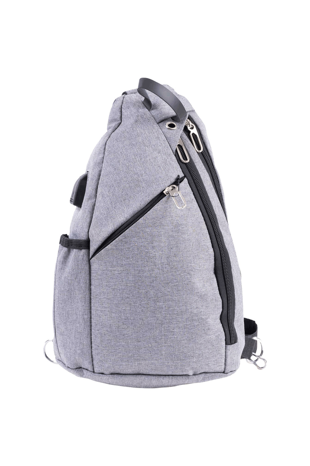 Sac à dos à bandoulière croisée avec sangle d'épaule réversible - Gris clair