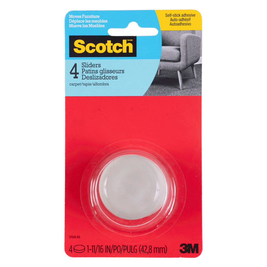 Scotch - 1.6875" Self adhesive sliders, pk. of 4