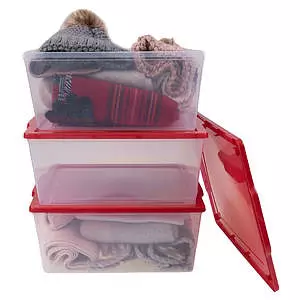 Set of 3 clear storage totes - 3x19.4L