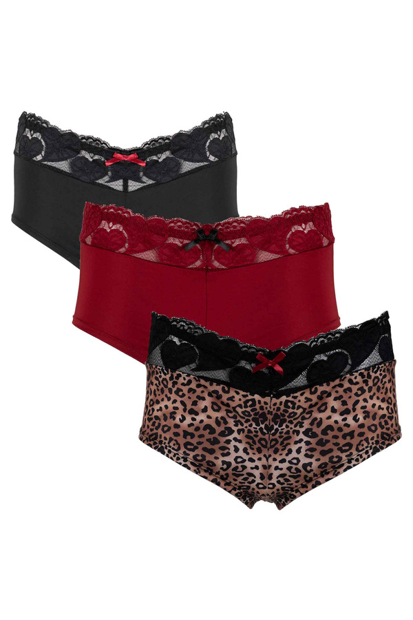 Buy Heart Print Full Brief Cotton & Lace Knickers 4 Pack from Next