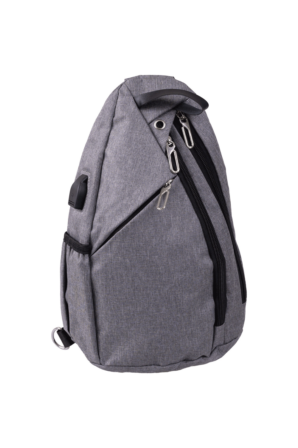 Sling bag crossbody backpack with reversible shoulder strap Grey. Colour charcoal Rossy