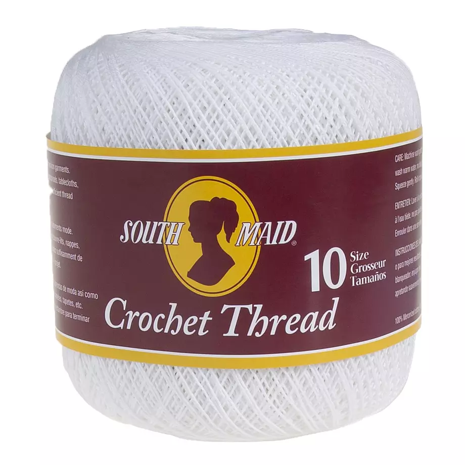 South Maid - Fil à crochet, grosseur 10, blanc. Colour: white, Fr