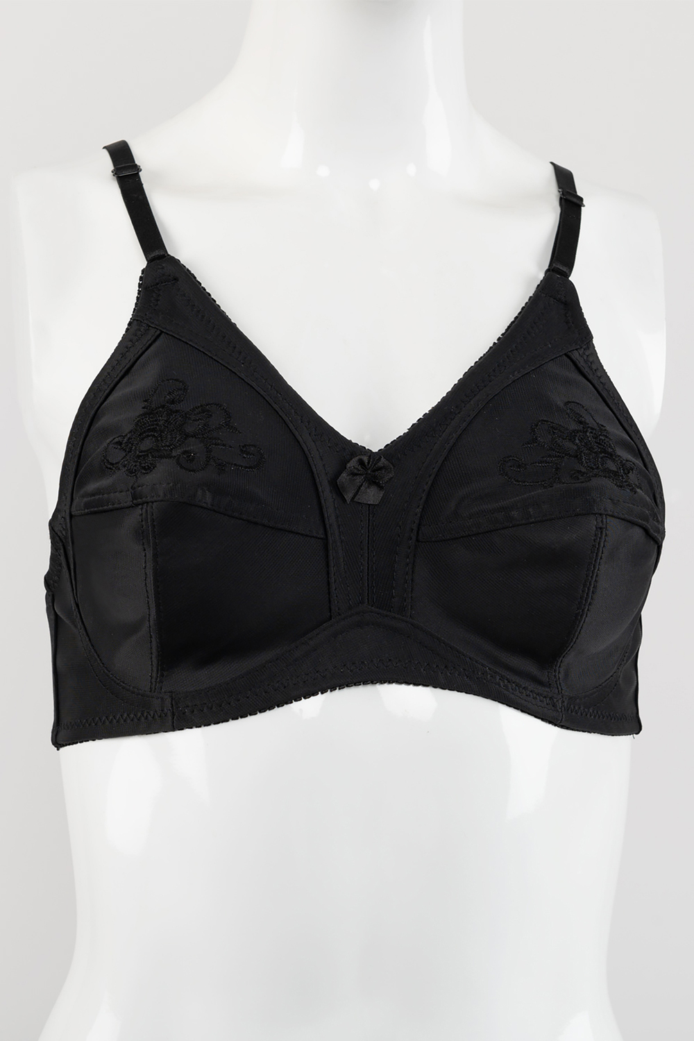 Soutien-gorge couvrant, non rembourré et sans armatures - Broderie noire