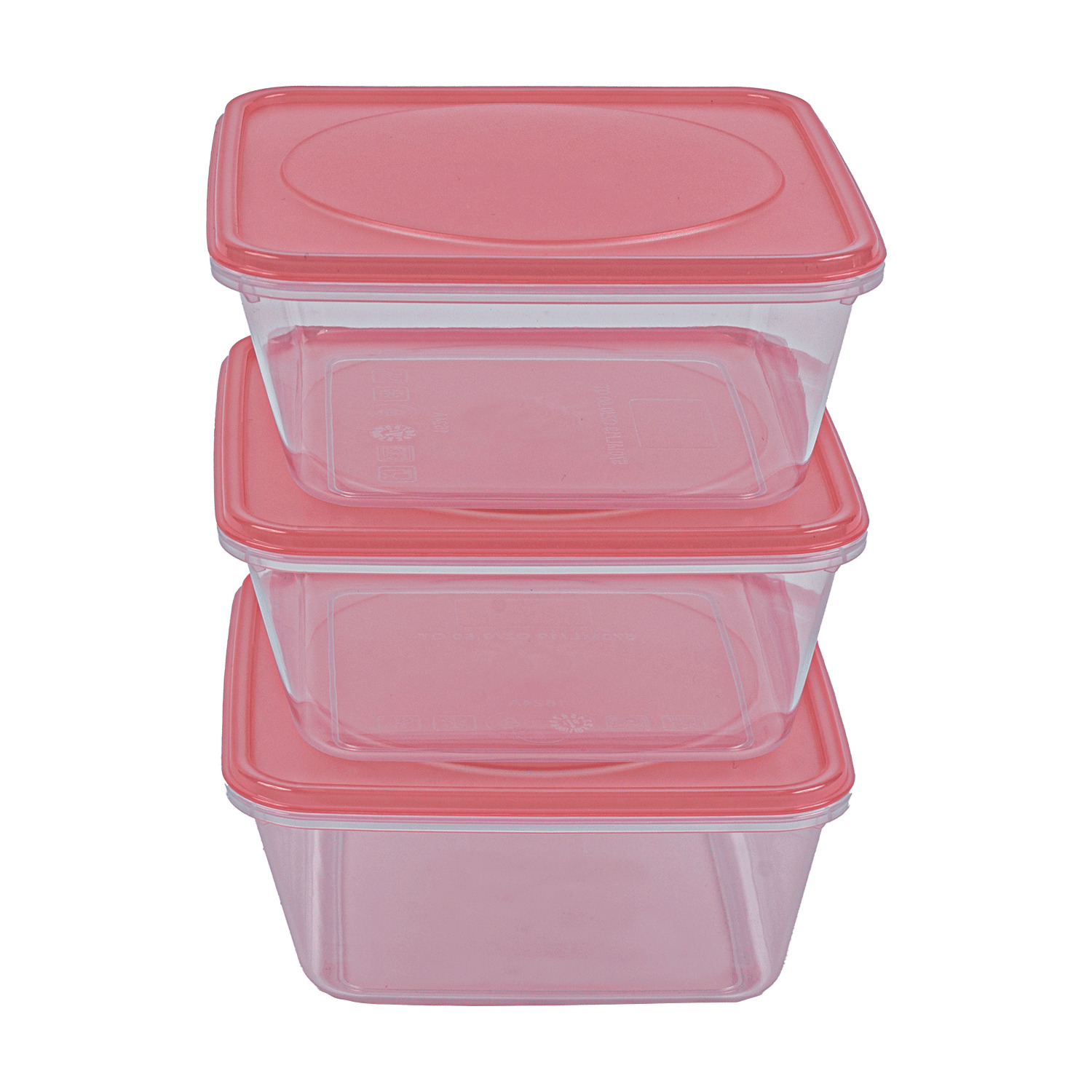 Square food containers, pk. of 3 - 570ml