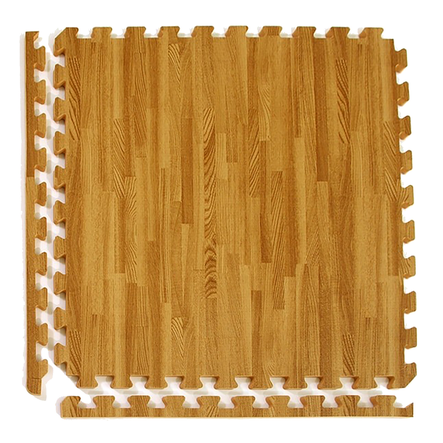 Tapis en mousse EVA emboîtables en grain de bois clair, pqt. de 5