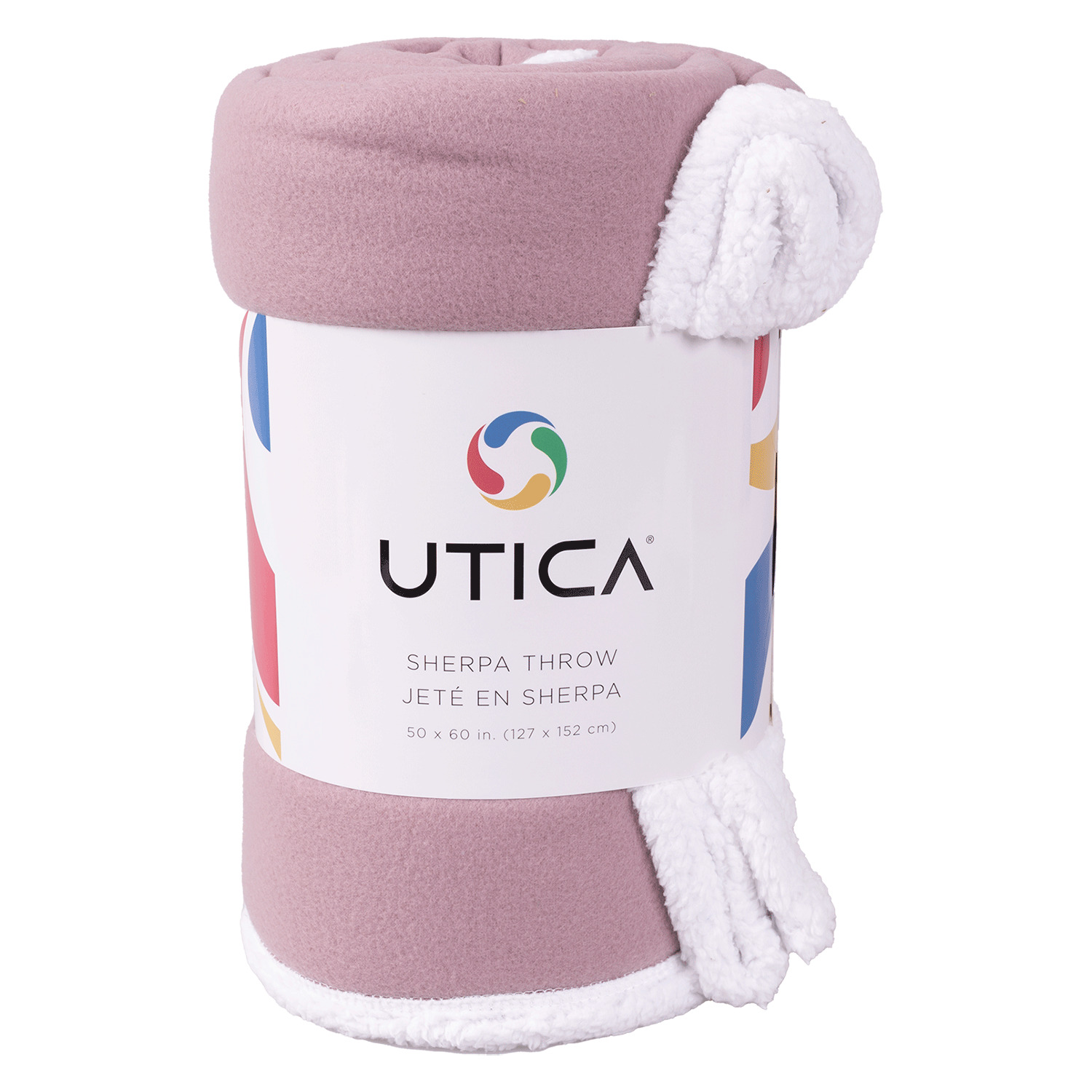 Utica - Reversible sherpa and fleece throw - 50"x60"