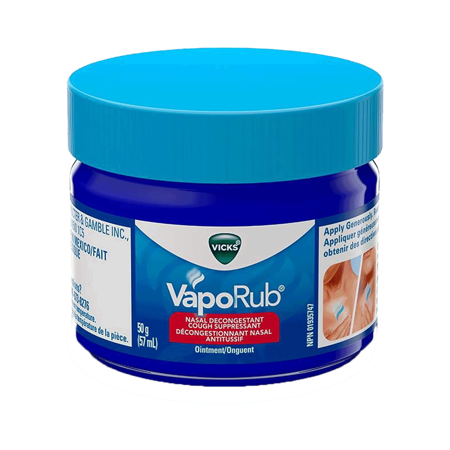 Vicks -Vaporub - Décongestionnant nasal en pommade, 57 ml