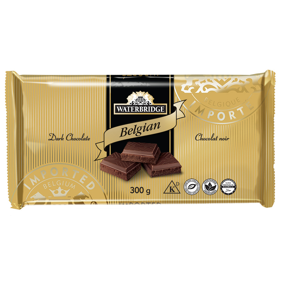 WATERBRIDGE - Belgian dark chocolate bar, 300g