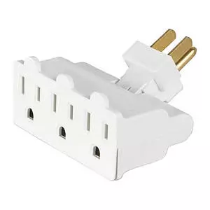 Wellson 3 grounded outlets swivel adaptor