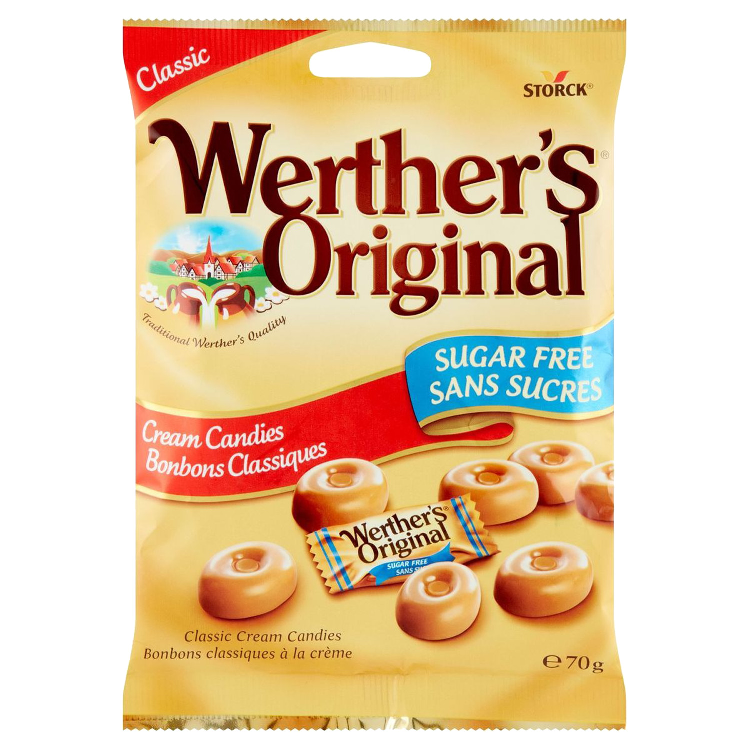 Werther's Original Bonbons Classiques à la Crème sans Sucres 70 g