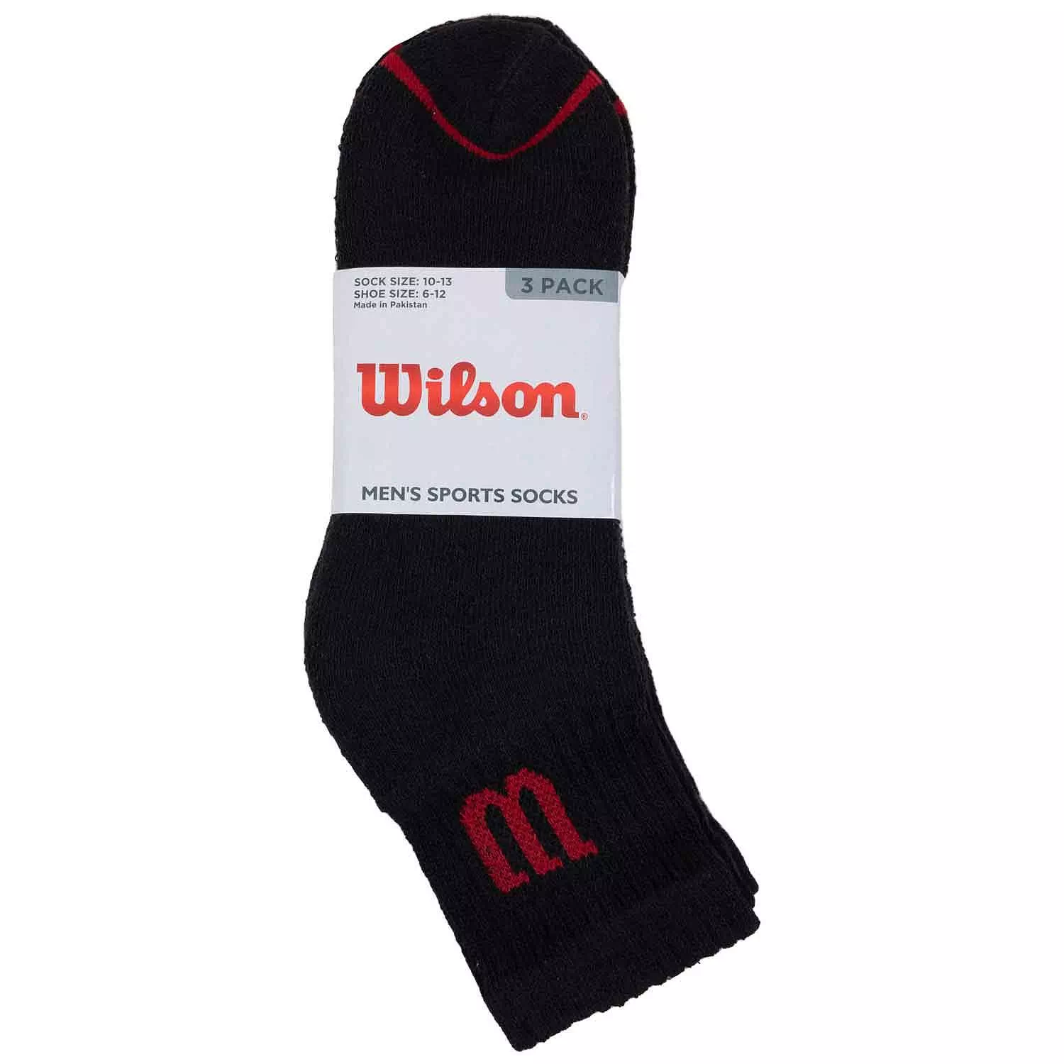 Wilson - Sport quarter socks, 3 pairs - Black. Colour: black. Size