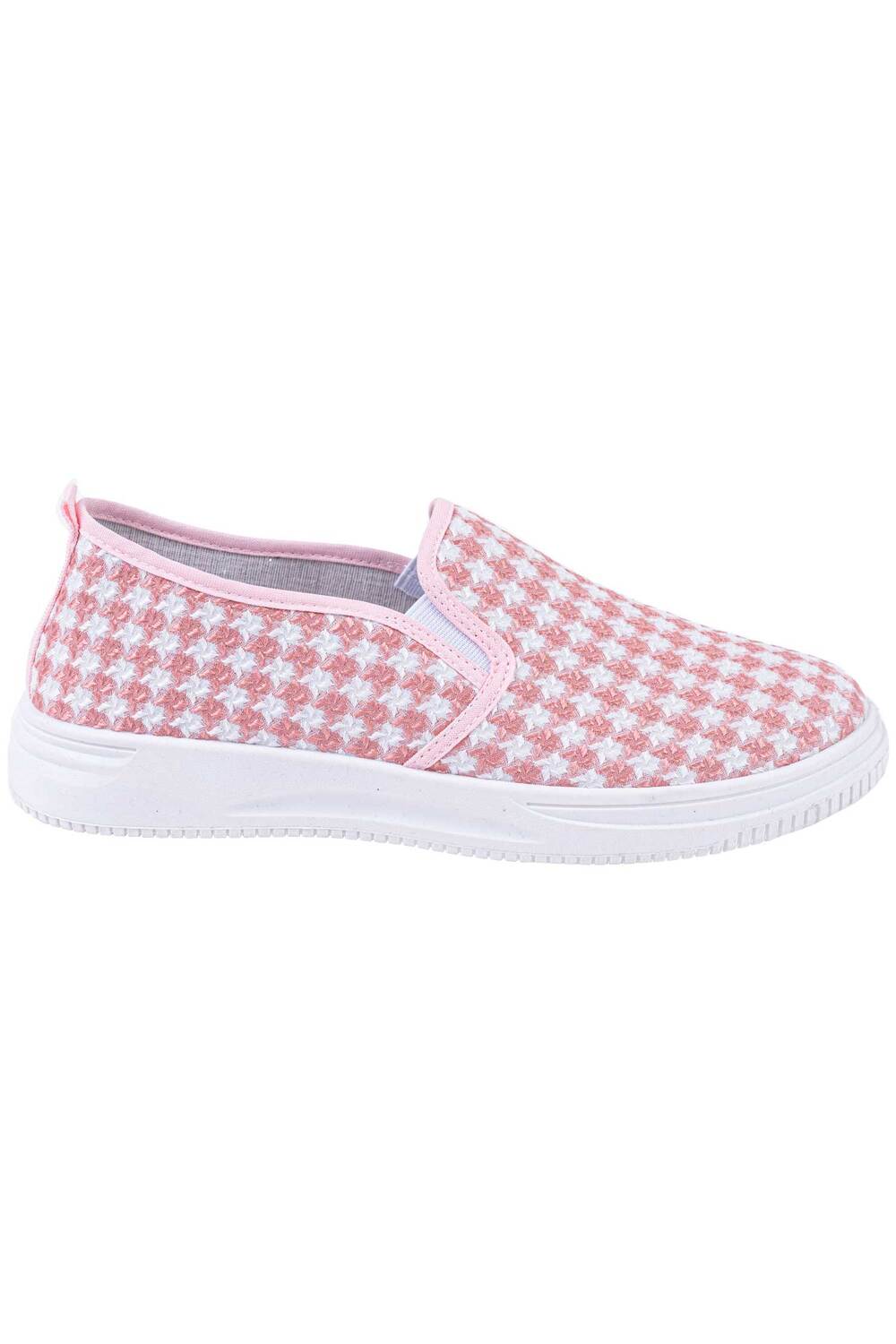 Women's low-top canvas slip-on sneakers, Houndstooth