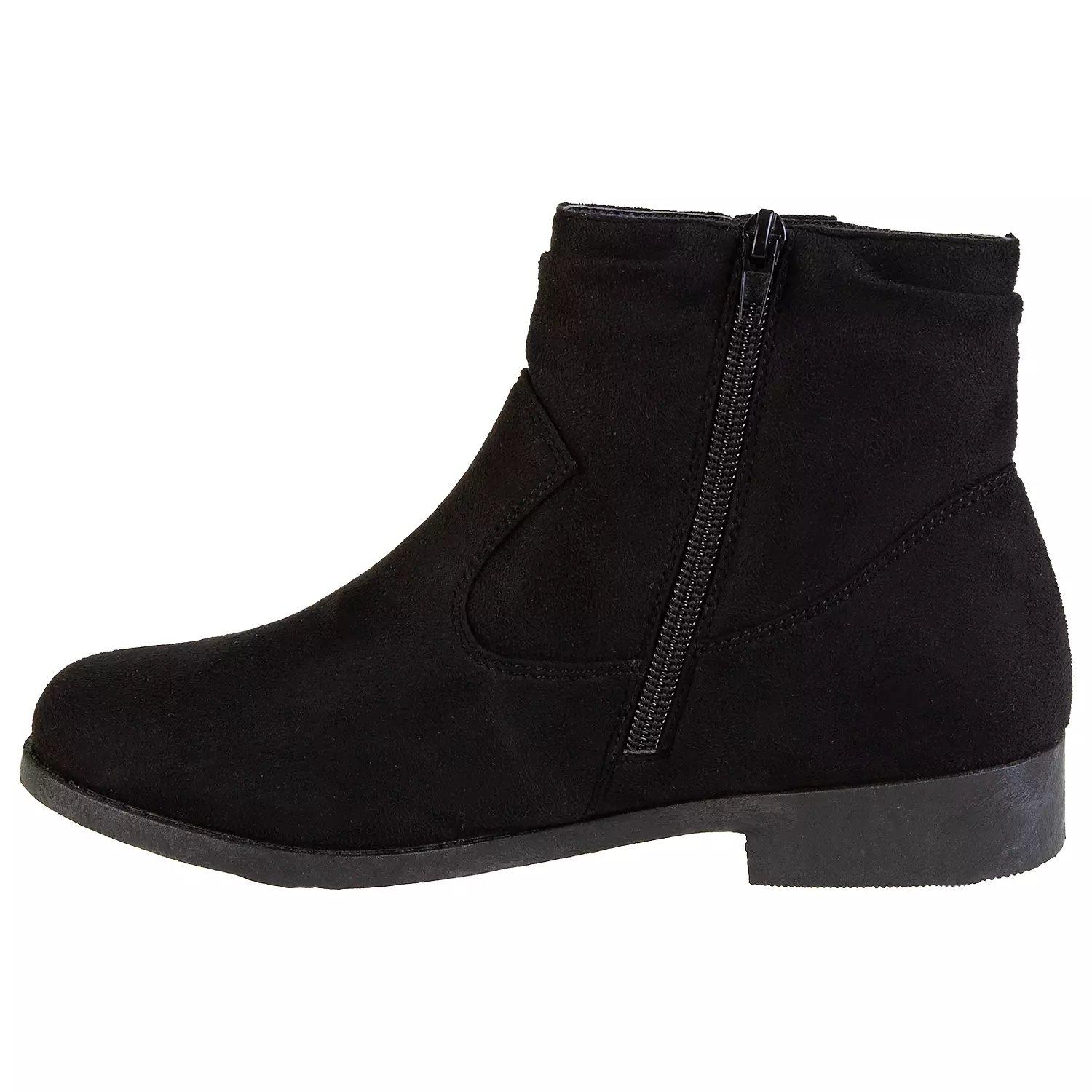 Women's slouch ankle boots with side tabs, black, size 5. Colour