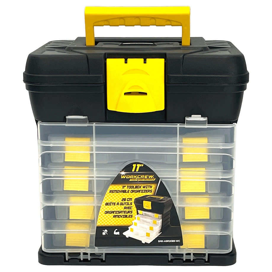 Workcrew - Toolbox with removable organizer trays 11. Colour: black
