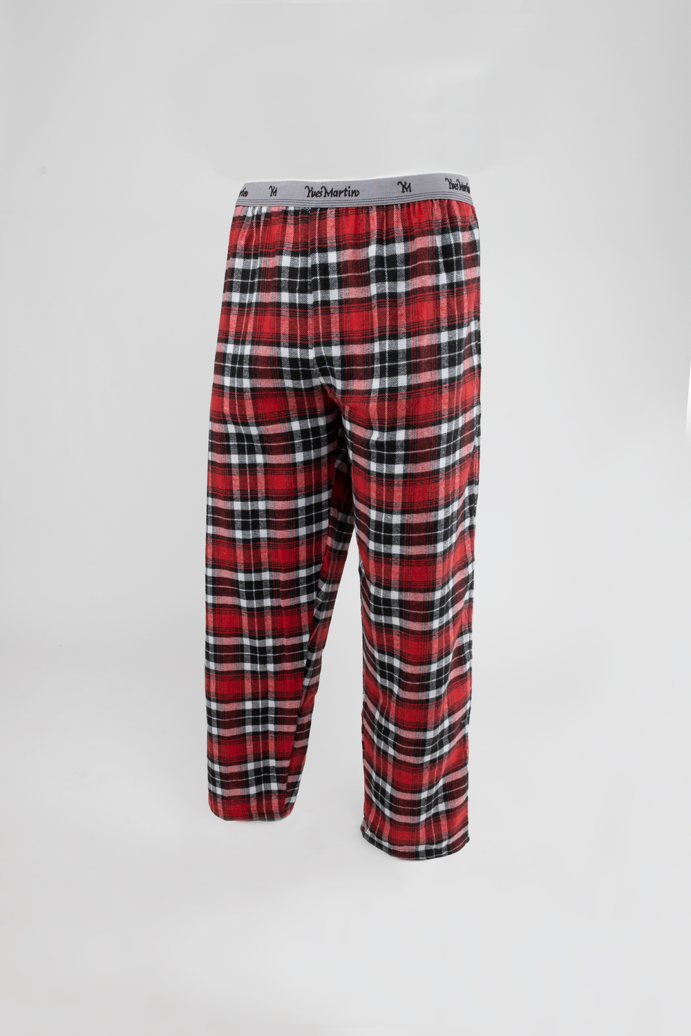 Yves Martin - Flannel sleep pants, red plaid - Plus Size. Colour